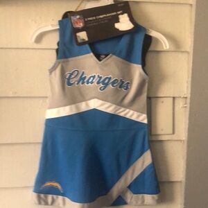 Blue and Gray Chargers Cheerleader Dress
